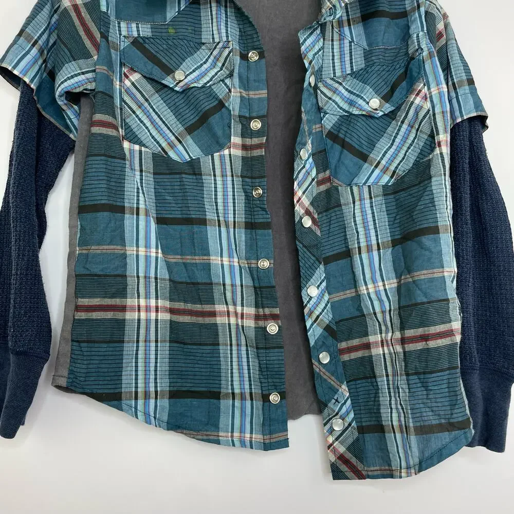 Recycled Lola & James Bon Jovi boy's layered shirt/plaid boys size 7 yrs.